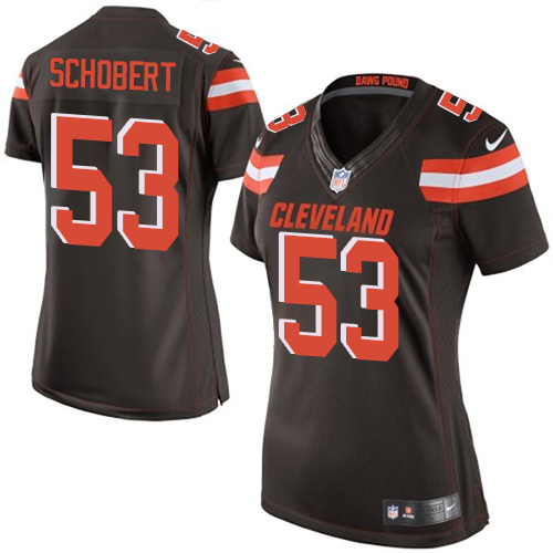Women's Limited Joe Schobert Nike Jersey Brown Home - #53 NFL Cleveland Browns